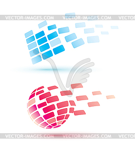 Abstract globe icons, business and comunication - vector image