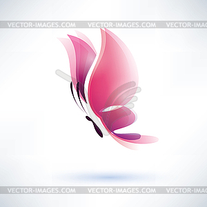 Pink butterfly symbol - vector image