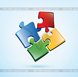 Puzzle picies icon - vector clip art