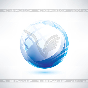 Abstract blue glossy circle - vector clipart