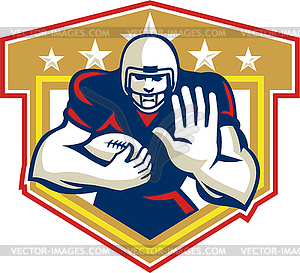 American Football Running Back Fending Shield - vector clipart