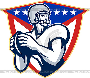 American Football Quarterback Throw Ball - vector image