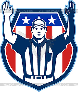 American Football Official Referee Touchdown - vector clipart