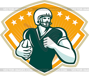 American Football Runningback Crest - color vector clipart