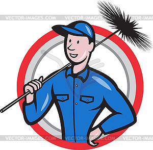 Chimney Sweeper Cleaner Worker Retro - vector clipart