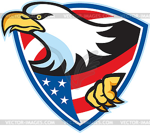 American Bald Eagle Flag Shield - vector clipart