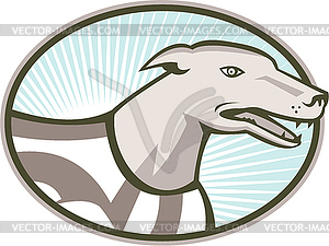 Greyhound Dog Head Retro - vector clipart