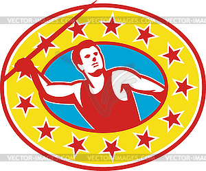 Javelin Throw Track and Field Athlete - vector clip art