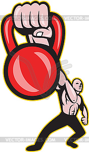 Crossfit Training Lifting Kettlebell Front - vector image