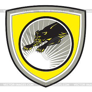 Panther Big Cat Growling Crest - vector clipart