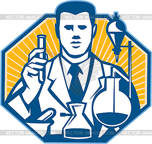 Scientist Lab Researcher Chemist Retro - vector clipart