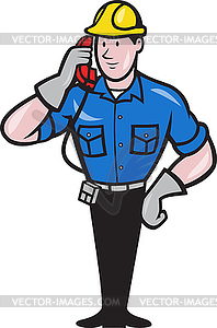 Telephone Repairman Lineman Worker Phone - vector image