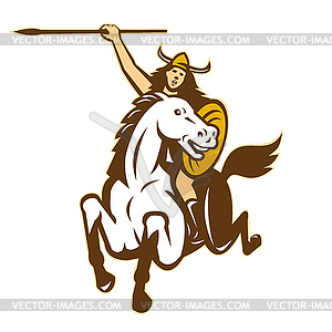 Valkyrie Amazon Warrior Horse Rider - vector image