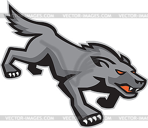 Wild Dog Wolf Stalking Retro - vector clipart