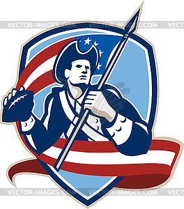 American Patriot Football Quarterback Shield - vector clip art