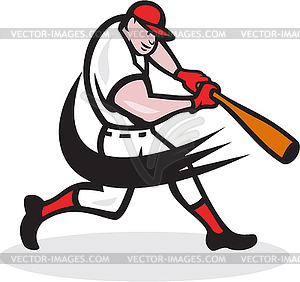 Baseball Player Batting Cartoon - vector image