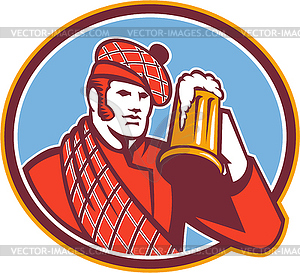 Scotsman Beer Drinker Mug Retro - vector clipart