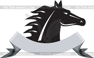 Angry Horse Head Side Retro - vector clipart