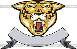 Тигр глава Growl руководителя - векторизованное изображение клипарта