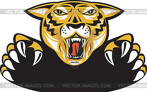 Tiger Head Head Attacking - vector image