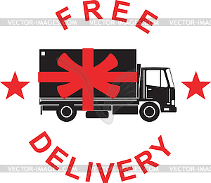 Free Delivery Truck Retro - vector image