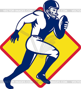 American Quarterback Football Player Running - royalty-free vector image