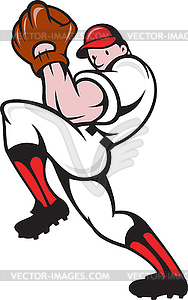 Baseball Pitcher Player Pitching - vector image