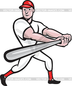 Baseball Player Batting Cartoon - vector clipart