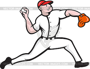 Baseball Pitcher Player Throwing - vector clip art