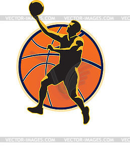 Basketball Player Lay Up Ball - vector image