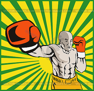 Boxer Boxing Jabbing Front - vector clipart