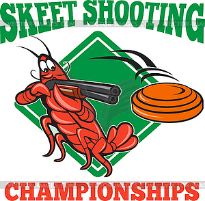 Crayfish Lobster Target Skeet Shooting - vector image