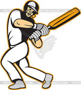 Cricket Player Batsman Batting - vector clipart