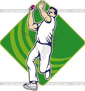 Cricket Bowler Bowling Ball Front - vector clip art