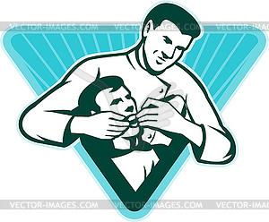 Dentist Dental Work With Patient Retro - vector clipart