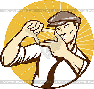 Director Movie Maker Framing Shot With Hands - vector clip art