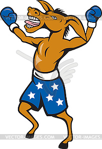 Donkey Jackass Boxer Victory - royalty-free vector image