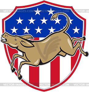 Demokraten Esel Mascot American Flag Vector Design