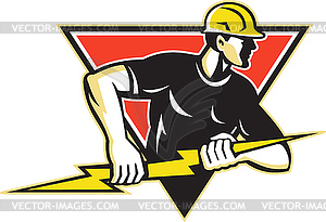 Electrician Lightning Bolt Retro - vector clipart