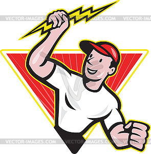 Electrician Construction Worker Cartoon - vector image