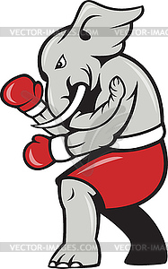 Elephant republican boxing - vector clip art