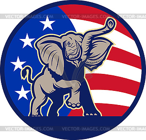 Республиканский слон талисман Флаг США - векторное изображение
