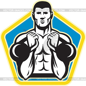 Kettlebell Exercise Weight Training Retro - vector clip art