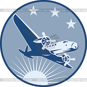 Vintage Propeller Airplane Retro - vector clip art