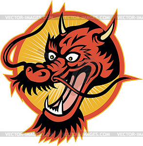 Chinese Red Dragon - vector image