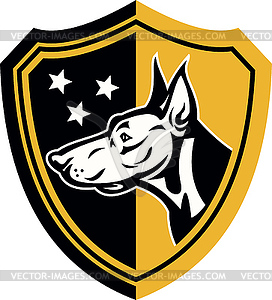 Доберман Guard Dog звезды Щит - изображение в векторном виде