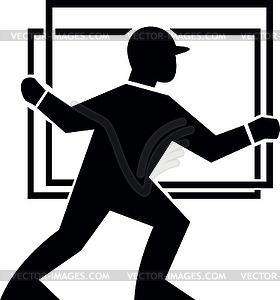 Worker Handling Delivering Glass Plate - vector EPS clipart