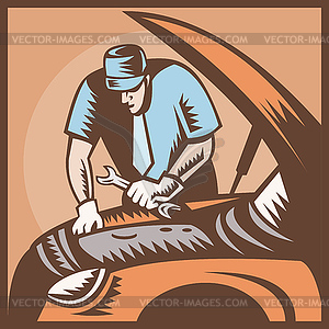 Automobile Mechanic Car Repair - vector image