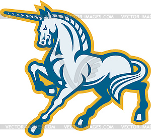 Unicorn Prancing Side View - vector clip art