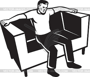 person sitting on chair clipart